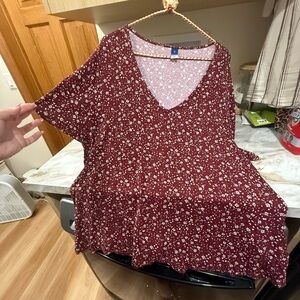 Floral V-Neck Women's Top